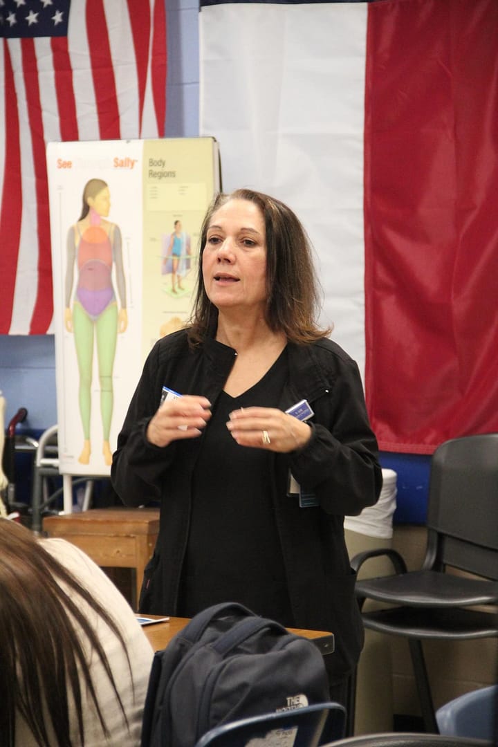Health Science hosting Sandra Vernon, an RN from Navarro Regional Hospital.